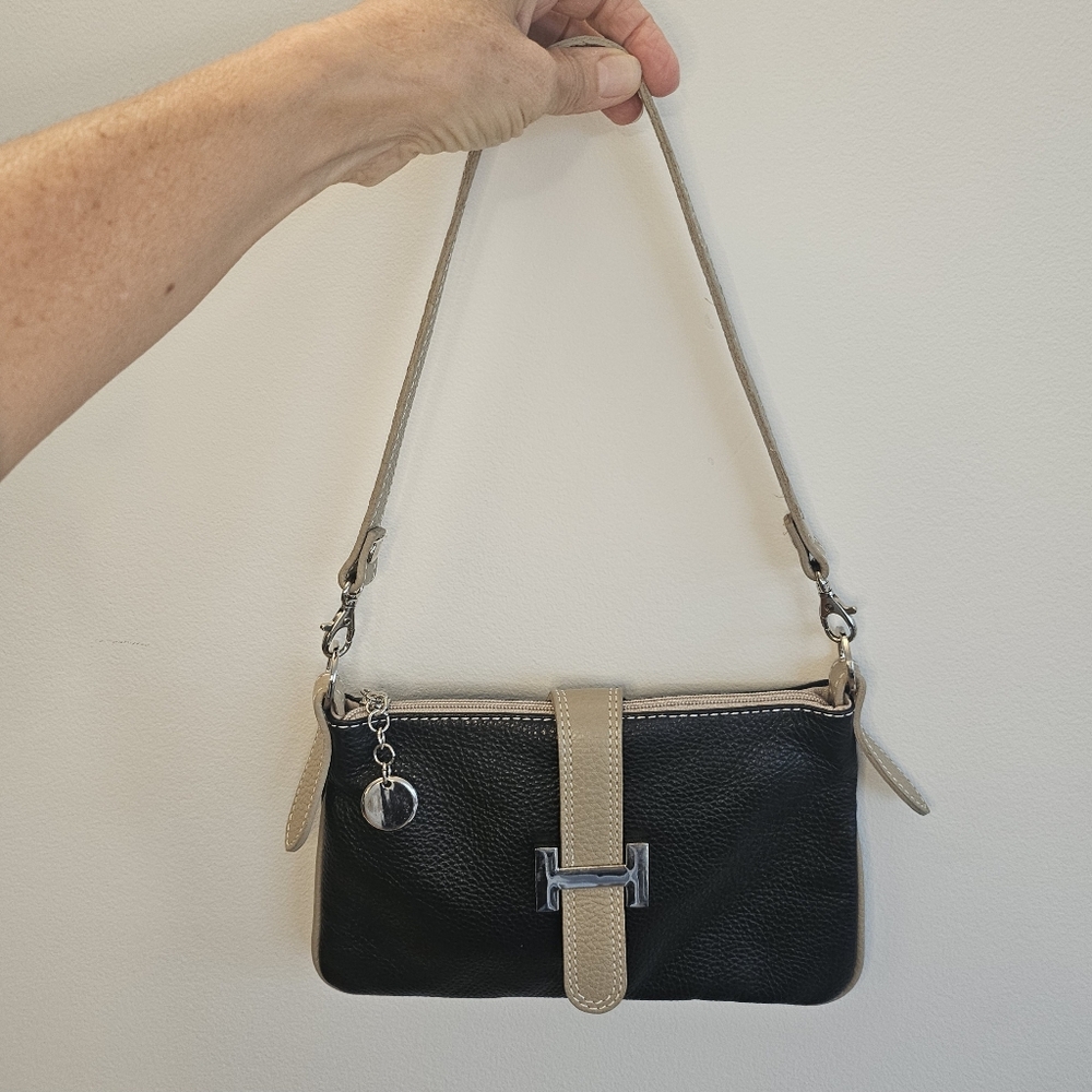 Italian genuine pebbled leather Mini  purse Italy soft bag Vera Pelle